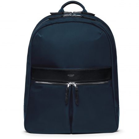Knomo BEAUCHAMP XL Backpack 15.6-inch Nylon w Full Grain Leather Trim - BLAZER (Female)