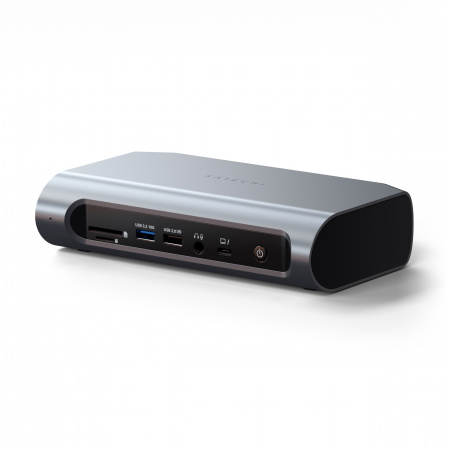 Satechi Thunderbolt Multimedia Pro Dock (2x DisplayPort,2x HDMI,1x Thunder4,1x USB-C 3.2,3x USB-A 3.2,2x USB-A 3.2,1x USB 2.0 ,SD/Micro SD,3.5mm Audio,Ethernets ,Kensington Lock,DC/20VPort-135W Power inc.) - Grey