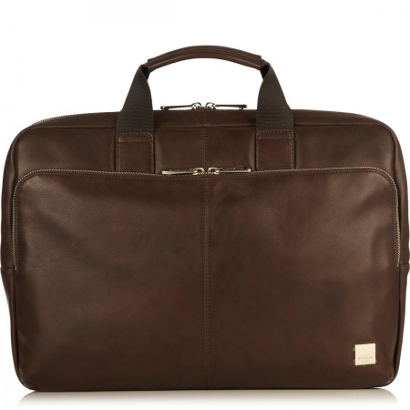 Knomo NEWBURY Full Leather Single Zip Briefcase 15inch - Brown