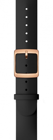 Withings Silicone Wristband 18mm w Rose Gold buckle for Scanwatch 38mm, Steel HR 36mm, Withings Move, Move ECG, Steel - Black