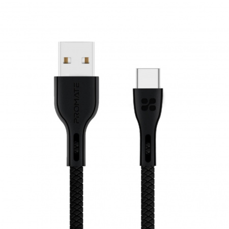 Promate PowerBeam-C Cable USB-A to USB-C 1.2m 2A - Black