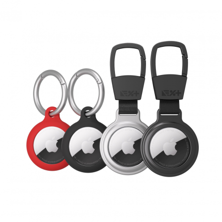 Next One Silicone Clips & Aluminium Carabiners for AirTag - 4 pack