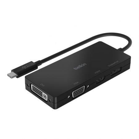 Belkin USB-C Video Adapter (HDMI, VGA, DVI, DISPLAYPORT) - Black