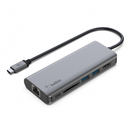Belkin CONNECT USB-C 6in1 Multiport adapter - Grey