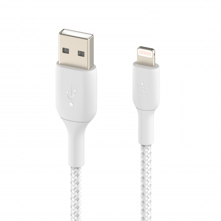 Belkin BOOST CHARGE USB-A to Lightning Cable, Braided - 0,15M - White