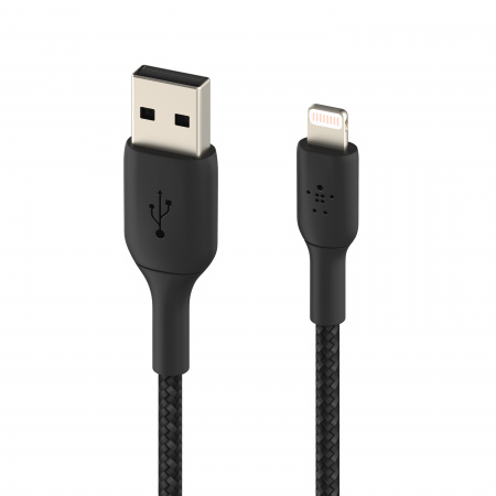 Belkin BOOST CHARGE USB-A to Lightning Cable, Braided - 1M - Black