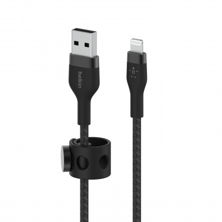 Belkin BOOST CHARGE PRO Flex  USB-A to LTG, Braided Silicone Cable - 2M - Black