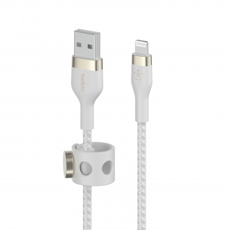 Belkin BOOST CHARGE PRO Flex USB-A to LTG, Braided Silicone Cable - 3M - White