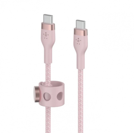 Belkin BOOST CHARGE PRO Flex USB-C to USB-C 2.0, Braided Silicone Cable - 1M - Pink