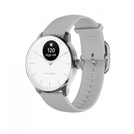 Withings Scanwatch Light / 37mm (Activity, Sleep Tracker / Stainless steel, fkm wristband, sapphire glass) - White