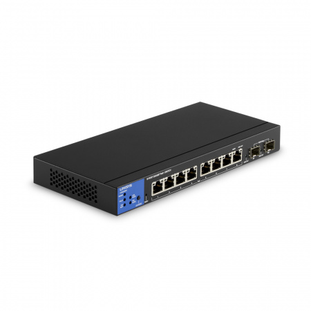 Linksys 8-Port Managed PoE+ Gigabit Switch + 2 SFP Ports - Black