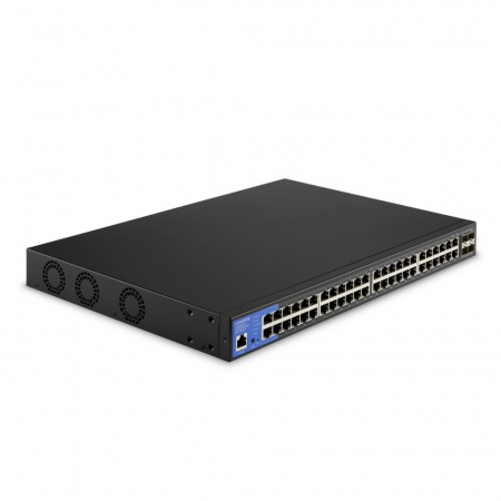 Linksys 48-Port Managed PoE+ Gigabit Switch + 4 SFP+ Ports+ Uplinks 740W TAA Compliant -Black