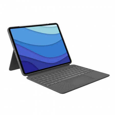 Logitech Combo Touch Detachable keyboard case with trackpad for iPad Pro 12.9-inch (5th and 6th gen) - Grey - UK