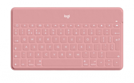 Logitech Keys-to-go Ultra-light, Ultra-Portable Bluetooth Keyboard for iPhone, iPad, Apple TV and Mac - BlushPink - UK
