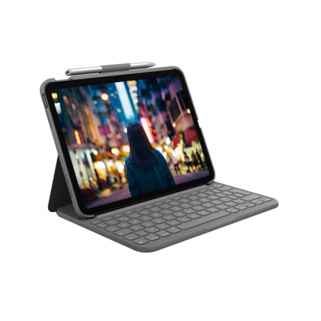 Logitech Slim Folio Keyboard Case for iPad (10th gen) - Grey - UK