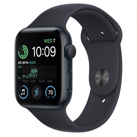 Apple Watch SE2 GPS 44mm Midnight Aluminium Case with Midnight Sport Band - Regular