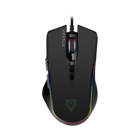 Vertux Gaming Assaulter GameCharged Lightweight Gaming Wired Mouse - Black