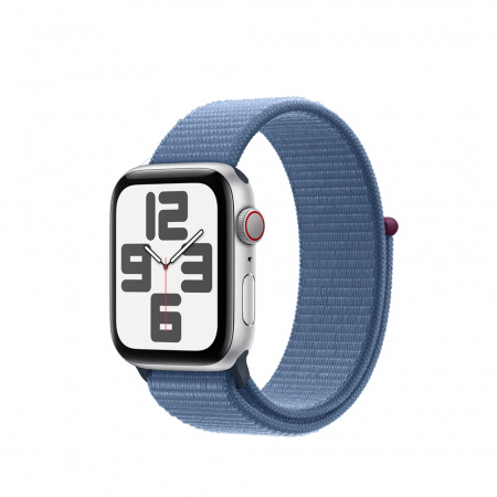 Apple Watch SE2 v2 Cellular 40mm Silver Alu Case w Winter Blue Sport Loop