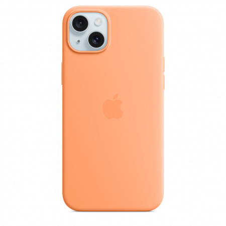 Apple iPhone 15 Plus Silicone Case w MagSafe - Orange Sorbet