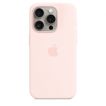 Apple iPhone 15 Pro Silicone Case w MagSafe - Light Pink