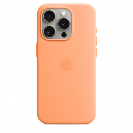 Apple iPhone 15 Pro Silicone Case w MagSafe - Orange Sorbet