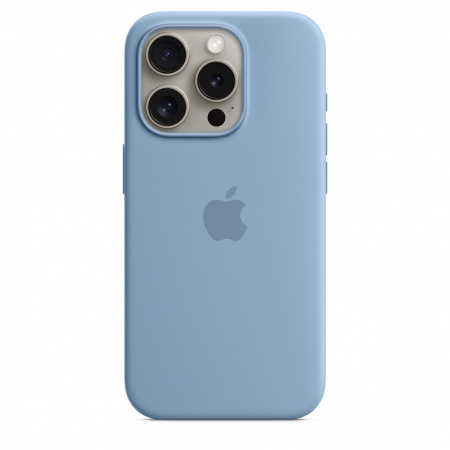 Apple iPhone 15 Pro Silicone Case w MagSafe - Winter Blue