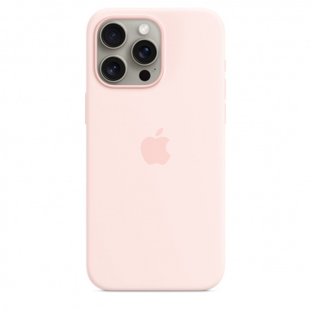 Apple iPhone 15 Pro Max Silicone Case w MagSafe - Light Pink