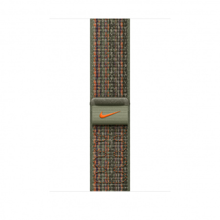 Apple Watch 45mm Nike Band: Sequoia/Orange Nike Sport Loop