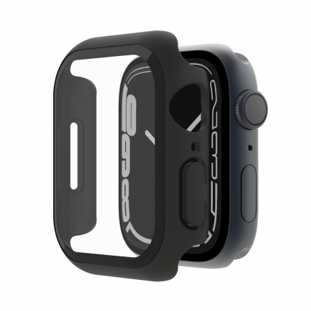 Belkin SCREENFORCE Tempered Curve 2-in-1 Treated Screen Protector + Bumper for Apple Watch Series 8 - Black