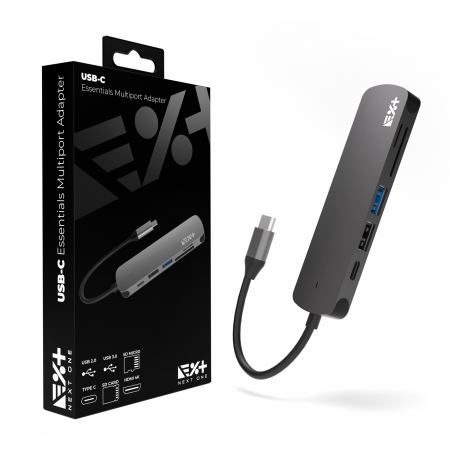 Next One USB-C Essentials Multiport Adapter - Grey