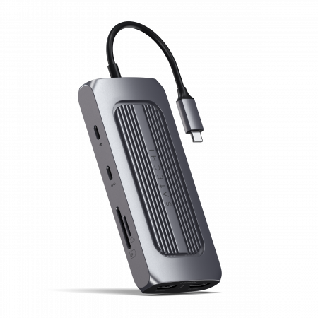 Buy Satechi USB C Hub - Type-C Aluminum Stand & Hub - USB-C Data Port,  Micro/SD Card Readers, USB 3.0 & Headphone Jack Port - for M2/ M1 Mac Mini,  Mac Studio