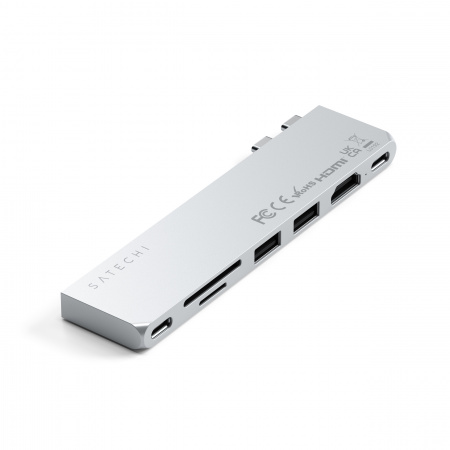 Satechi PRO HUB SLIM (1xUSB4,1xHDMI,2xUSB-A,SD/MicroSD,UHS-I up to 104MB/s, SD/SDHC/SDXC up to 2TB,1xUSB-C) - Silver