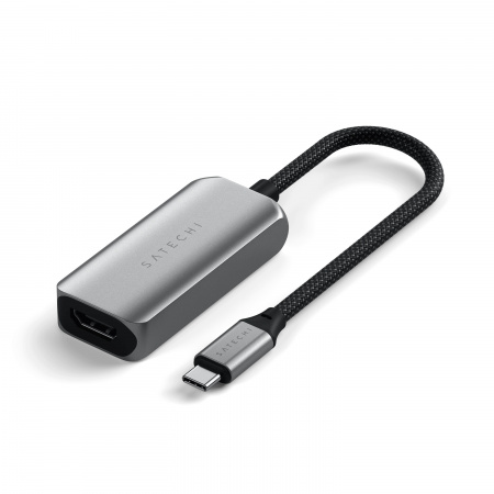 Satechi USB-C To HDMI 2.1 8K Adapter (Mac Devices up to 4K/60Hz, 8K/60Hz, 4K 60Hz/120Hz, 2K/ 40Hz, 1080P/500Hz,  Dynamic HDR10+  HDCP 1.4 & HDCP 2.3) - Space Grey