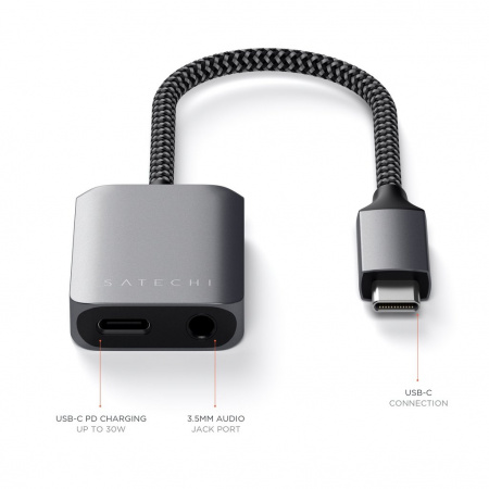 Satechi, USB A-USB C, grey - Adapter, ST-TAUCM