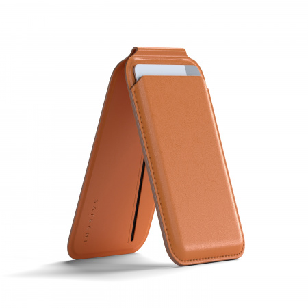 Satechi Vegan-Leather Magnetic Wallet Stand (iPhone 12/13/14/15 all models) - Orange
