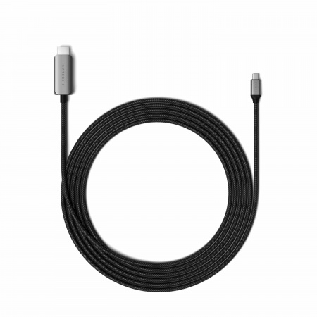 Satechi USB-C To HDMI 2.1 8K Cable (Mac Devices up to 4K/60Hz, 8K/60Hz, 4K 60Hz/120Hz, 2K/ 40Hz, 1080P/500Hz,  Dynamic HDR10+  HDCP 1.4 & HDCP 2.3) - Space Grey