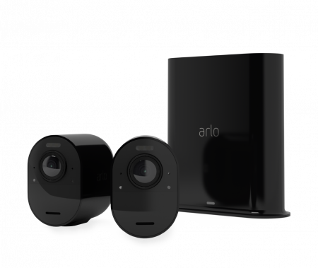 Arlo Ultra 2 Outdoor Security Camera 2 Camera Kit - (Base station included) - Black