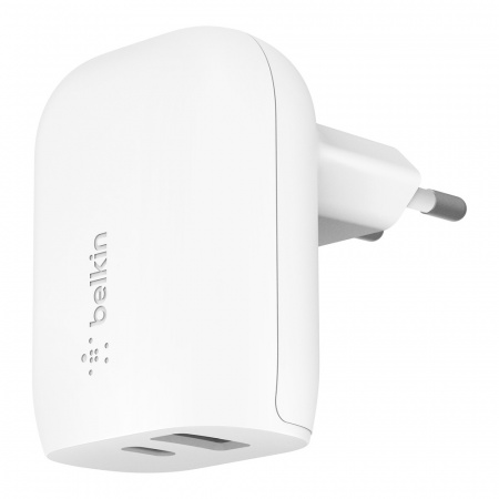 Belkin 32W Dual Home Charger (20W USB-C and 12W USB-A) - White
