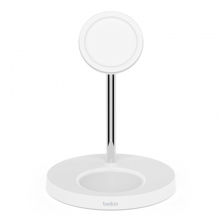 Belkin BOOST CHARGE PRO MagSafe 2-in-1 Wireless Charger Stand - White